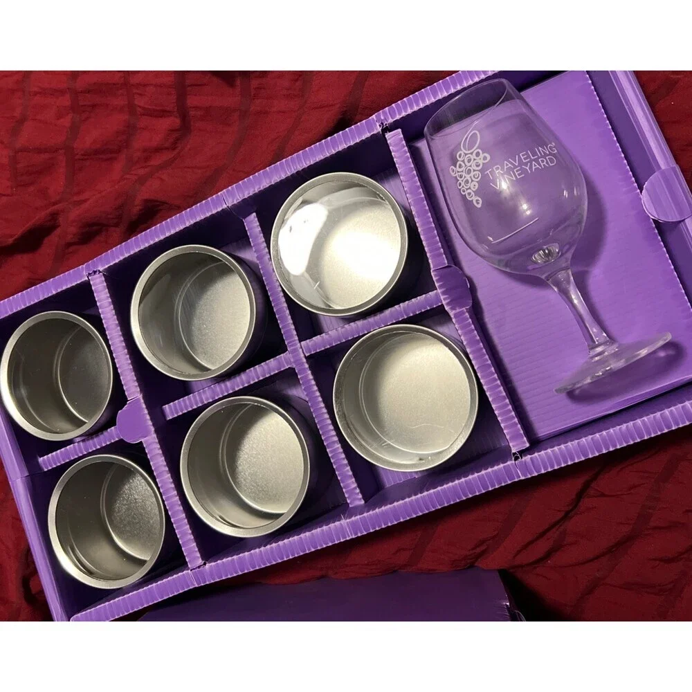 Wine Glass Travel Box with Sommelier Cards 18 Glasses & 6 Tins